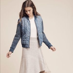 Anthropologie Cloth and Stone Quilted Bomber Jacke